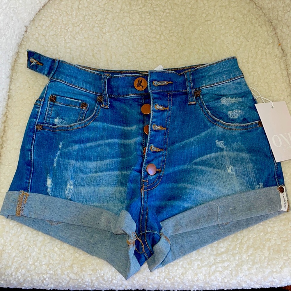 One Teaspoon button up Jean shorts